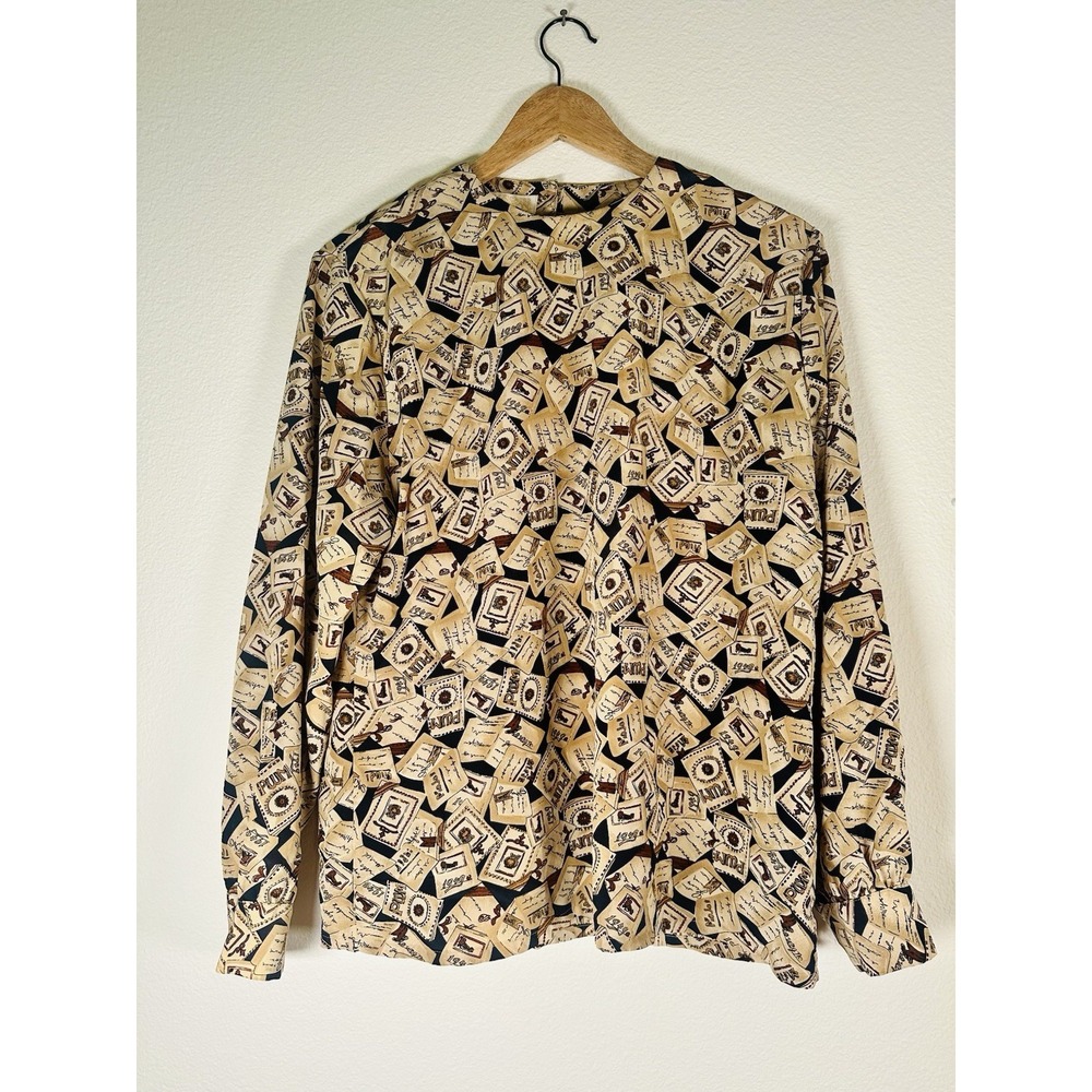 Vintage PENDLETON SOPHISTICATE Size 12 Crew Neck Long Sleeve Blouse